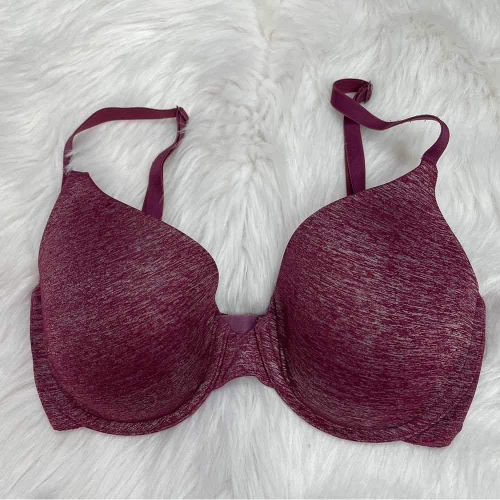 Victoria’s Secret‎ Uplift Semi Demi Bra Size 32DD Heather Plum Purple Underwire
